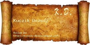 Kuczik Dezső névjegykártya