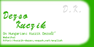 dezso kuczik business card